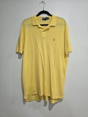 Polo Ralph Lauren Yellow 100% Pima Cotton Men's Classic Polo Shirt Size XL​